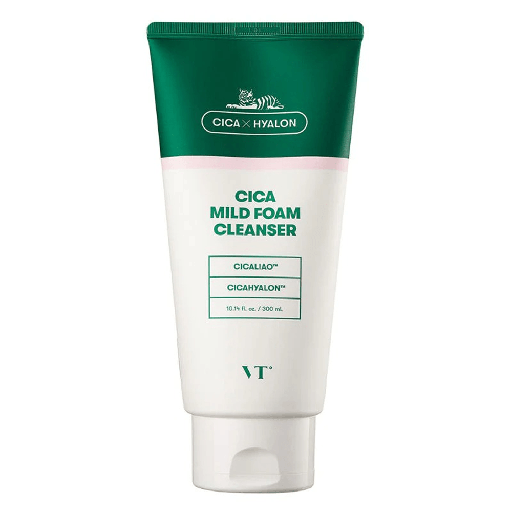 Vt Cosmetics Cica Mild Foam Cleanser - 300ml-Gel Cleanser-Aladin Beauty