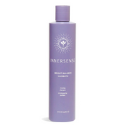 Innersense Bright Balance Hairbath, a 10 fl oz purple shampoo bottle with white text and a sunburst logo.
