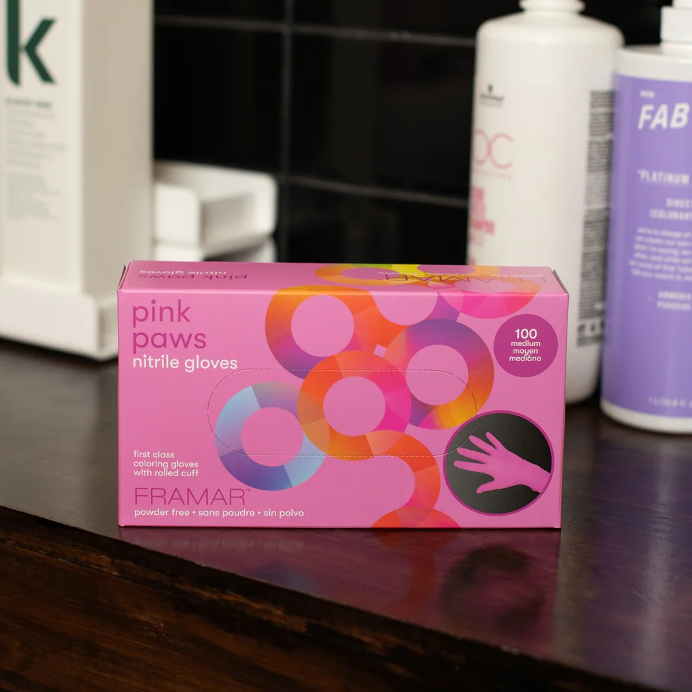 Framar Pink Paws Nitrilhandschuhe 100 Stück