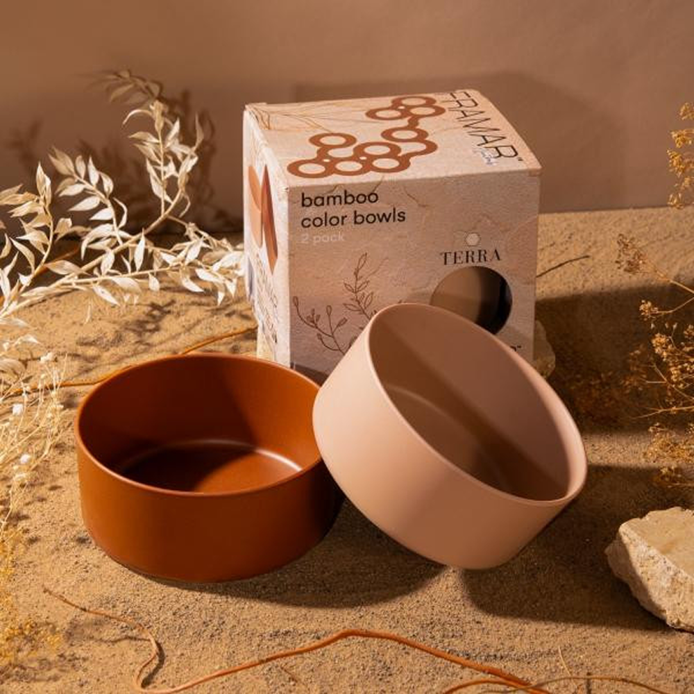 Framar Bambusschalen Neutrals Terra 2er-Pack