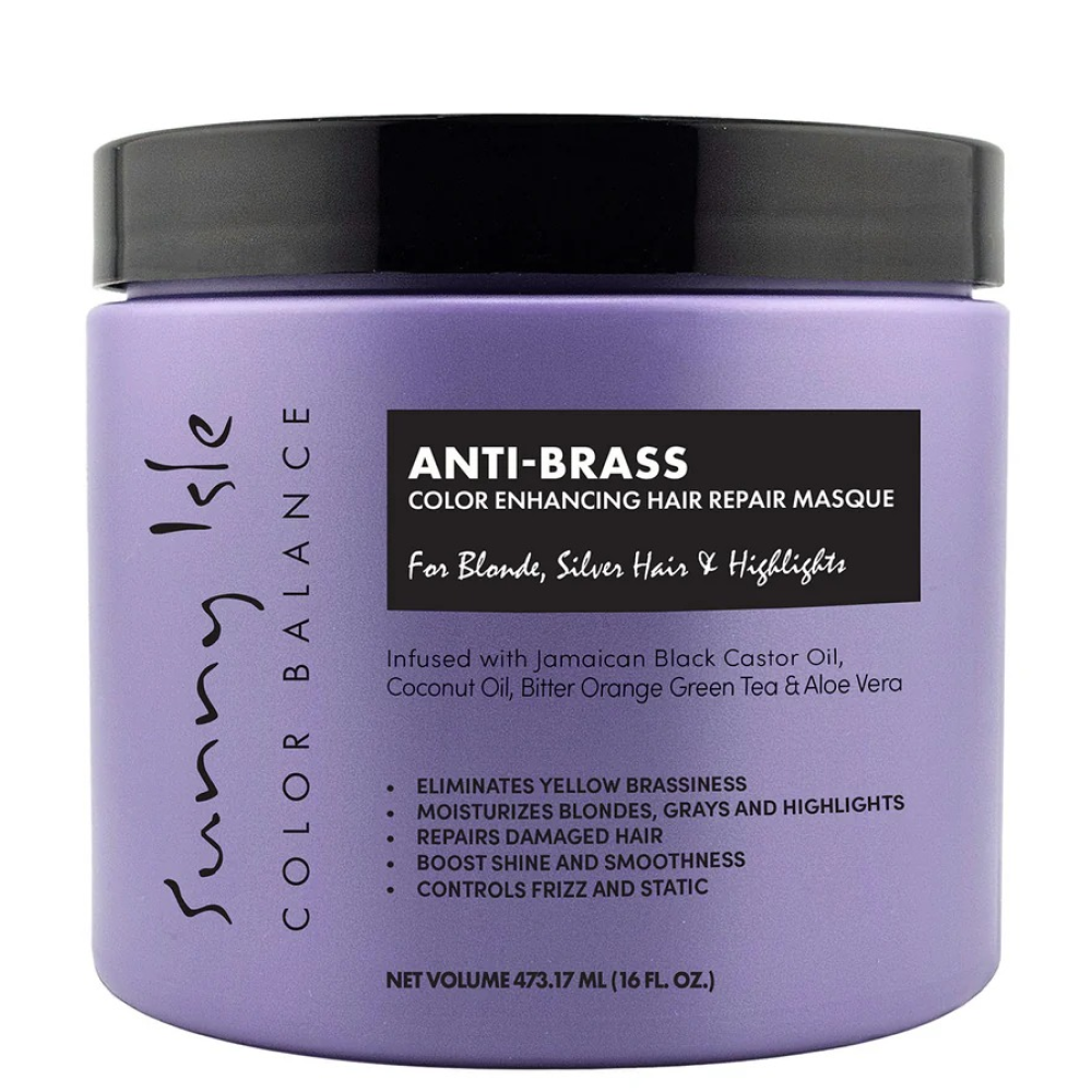Sunny Isle Anti-Brass Color-Enhancing Purple Hair Repair Masque 473ml-All-Aladin Beauty