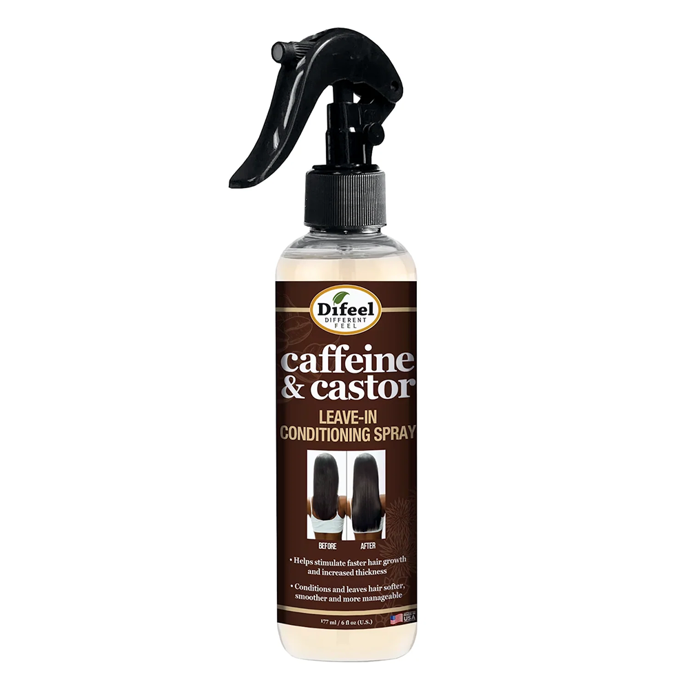 Difeel Caffeine and Castor Faster Hair Growth Leave-In Spray 6oz-All-Aladin Beauty