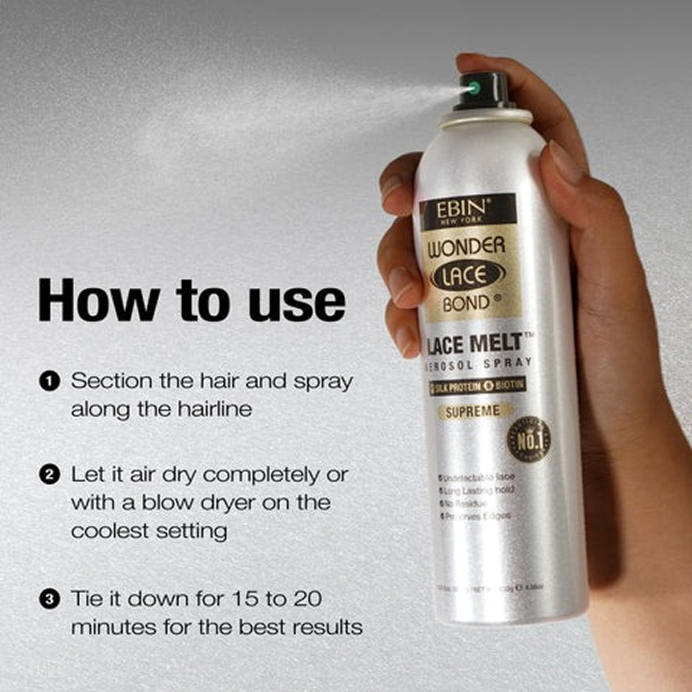 Ebin Wonder Lace Bond Melting Spray Silk Protein & Biotin 80ml-All-Aladin Beauty