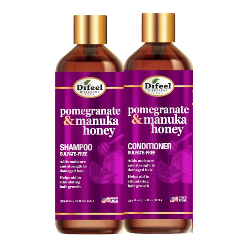 Difeel Pomegranate Manuka Shampoo/Conditioner Set 12oz-All-Aladin Beauty