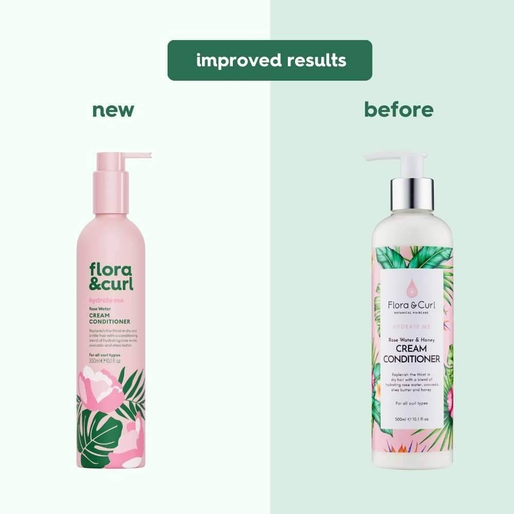 Flora & Curl Hydrate Me Rose Water Cream Conditioner 300ml