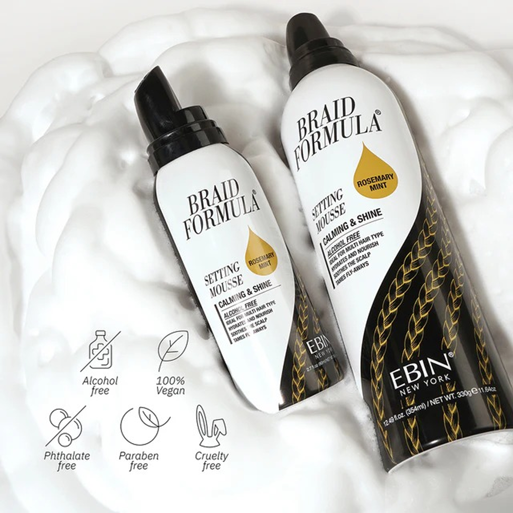 Ebin Braid Formula Setting Rosemary Mint Mousse 12oz-Styling Mousse-Aladin Beauty