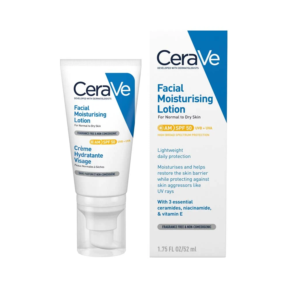 Cerave Gesichtsfeuchtigkeitspflege mit LSF 50 für trockene Haut 52ml