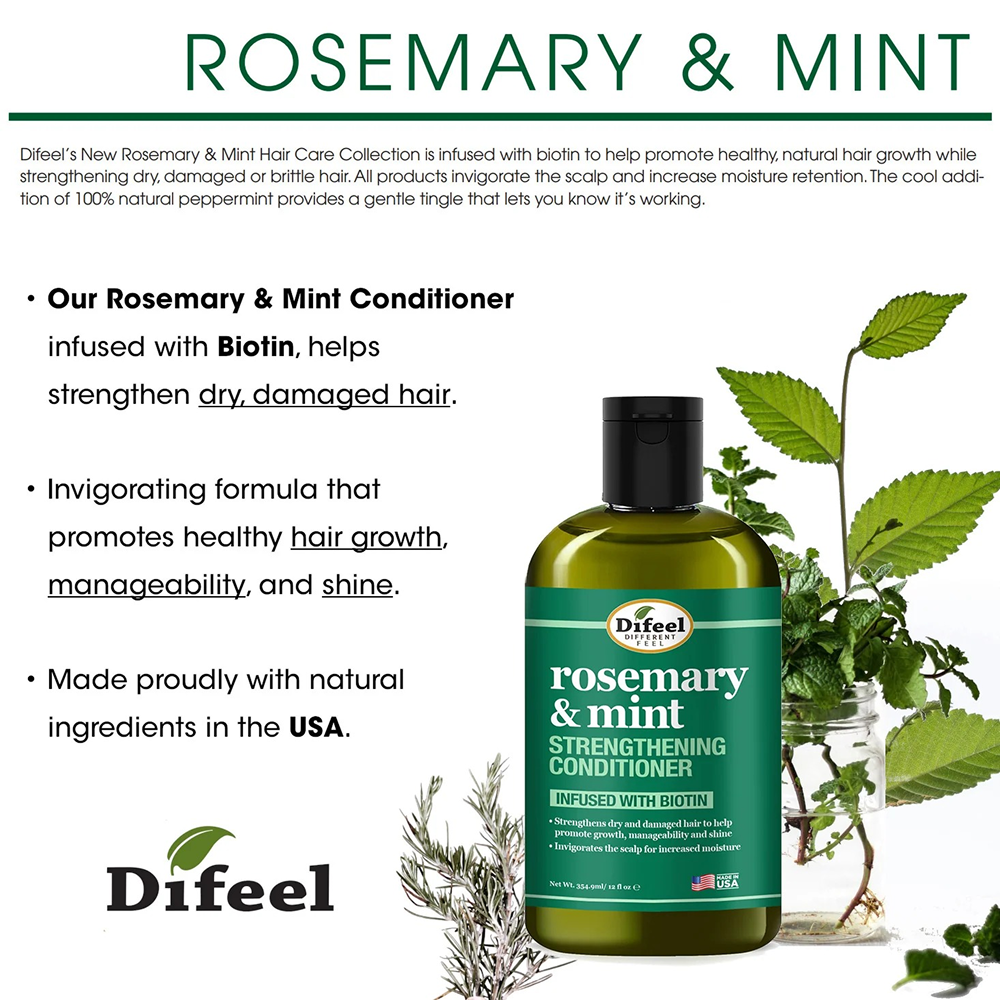 Difeel Rosemary & Mint Strengthening Conditioner 12oz-All-Aladin Beauty