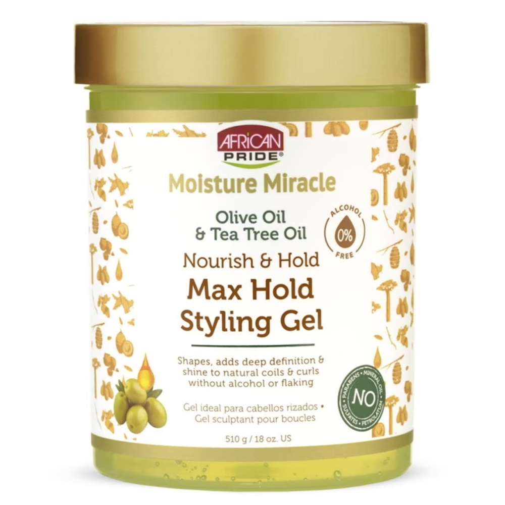 African Pride Moisture Miracle Olive & Tea Tree Gel 18oz-All-Aladin Beauty