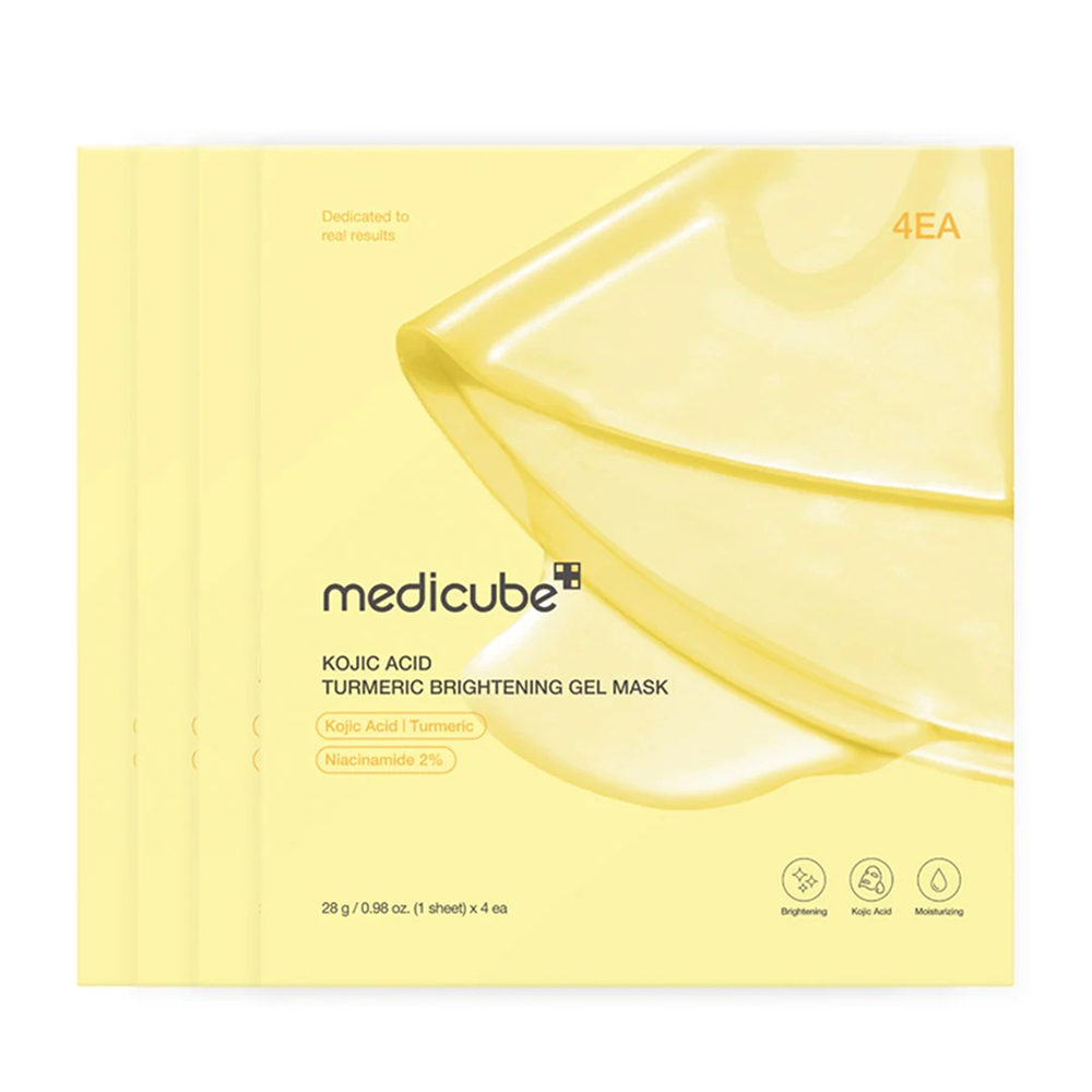 Medicube Kojic Acid Kurkuma aufhellende Gelmaske 28g 4 Stück
