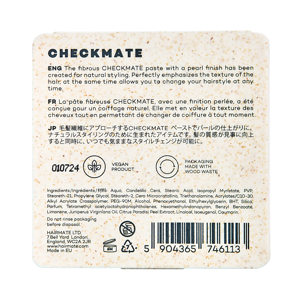 Hairmate Checkmate Flexible Paste für natürliche Frisuren 75g
