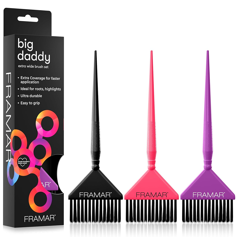 Framar Big Daddy Dreifarbiger Pinsel-Set, 3 Stück