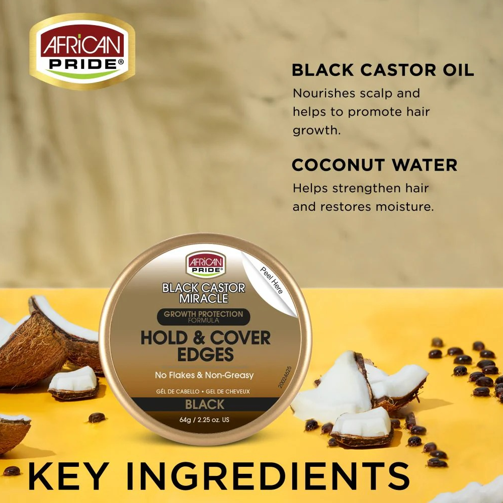African Pride Black Castor Edge Gel 64g-Gel-Aladin Beauty
