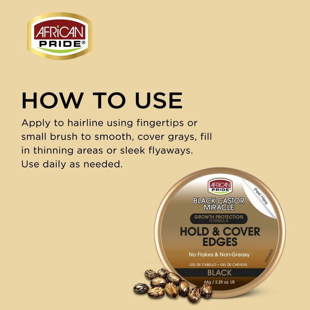 African Pride Black Castor Edge Gel 64g-Gel-Aladin Beauty