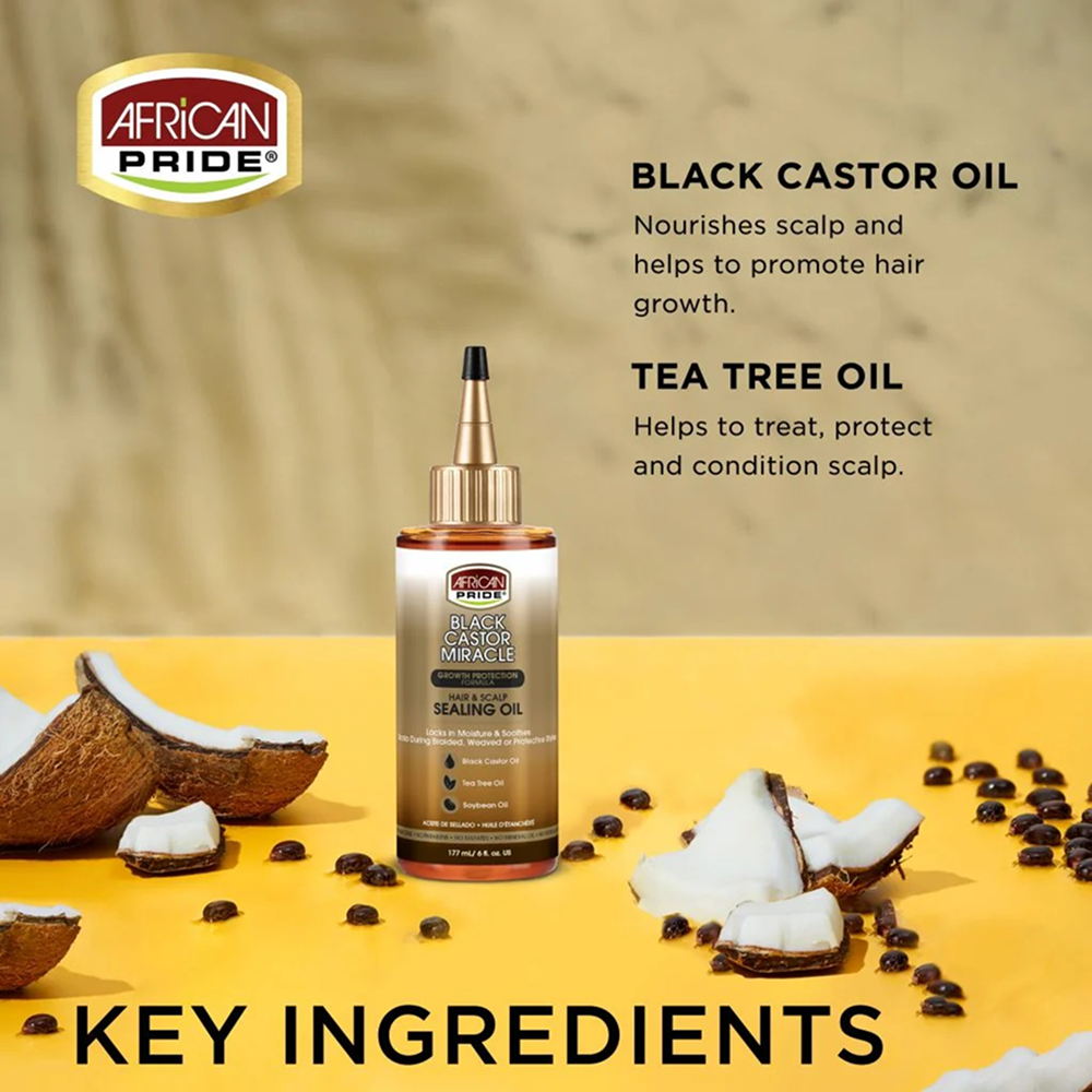 African Pride Black Castor Hair & Scalp Sealing Oil 117ml-Hair Oil-Aladin Beauty