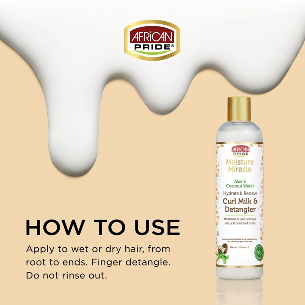 African Pride Moisture Miracle Curl Milk & Detangler 354ml-Leave-in Cream-Aladin Beauty