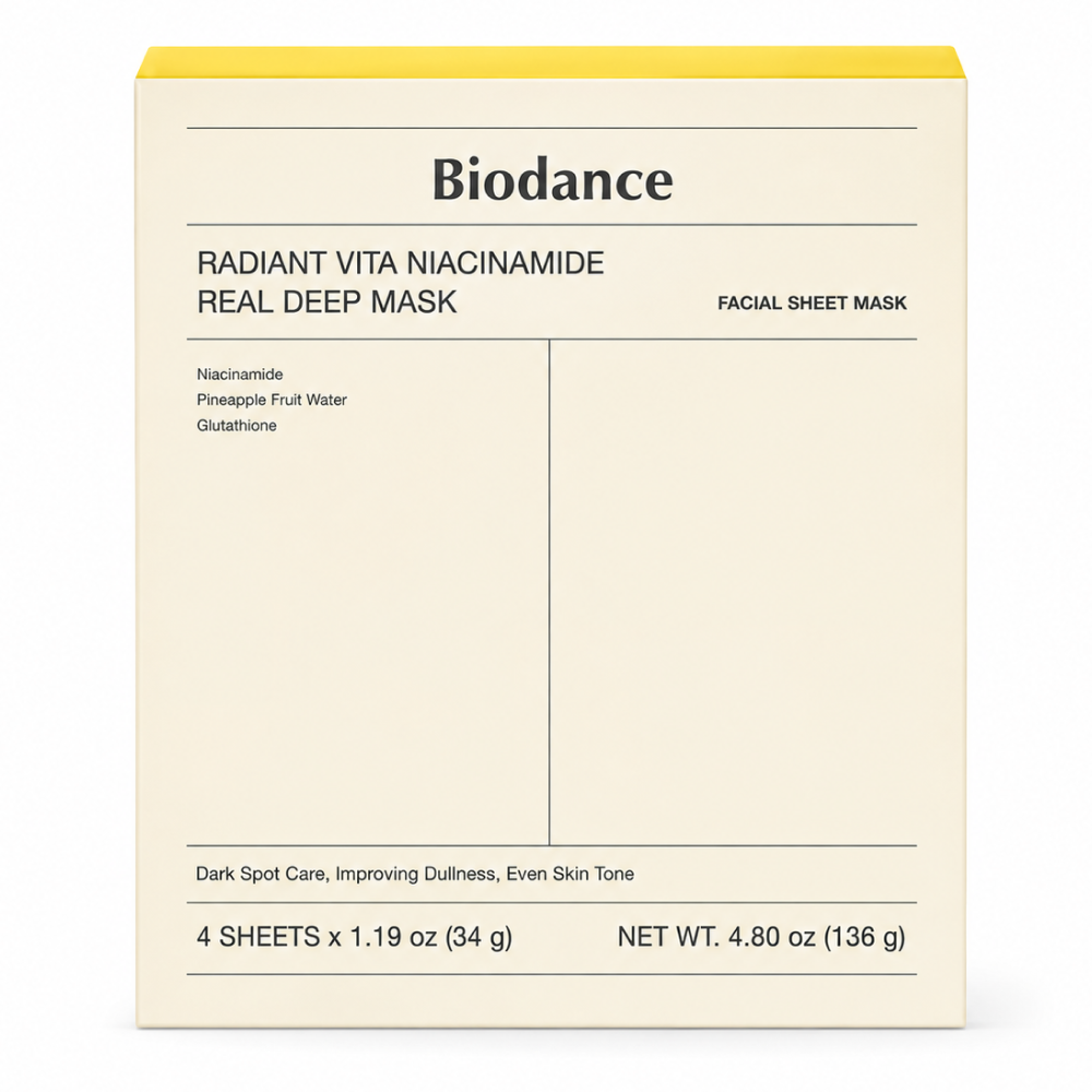 Biodance Radiant Vita Niacinamide Real Deep Mask 1 Box 34g X 4 Stück
