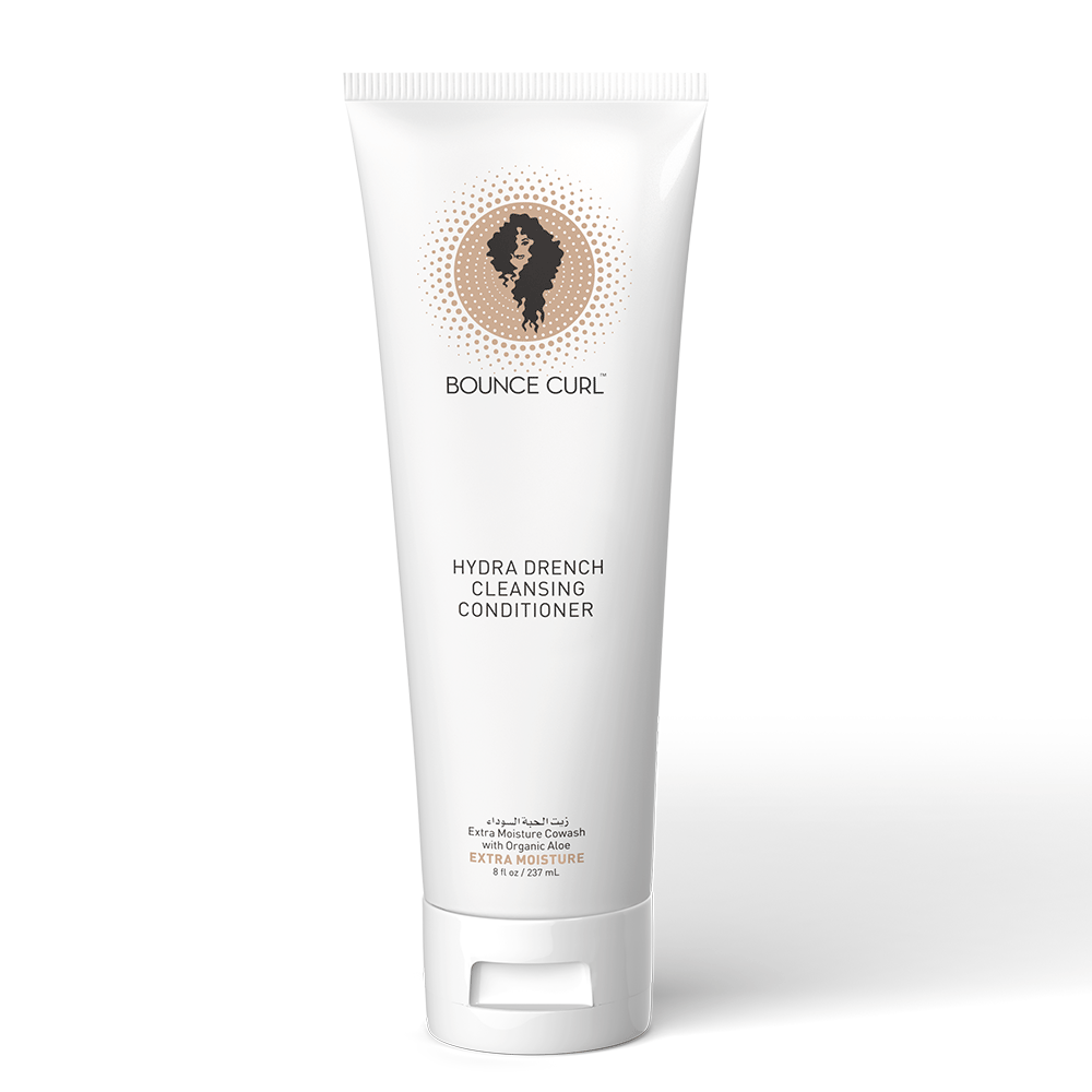 White Bounce Curl Hydra-Drench Cleansing Conditioner 237ml tube with a curly hair logo.