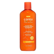 Orange Cantu Shea Butter Sulfate-Free Cleansing Cream Shampoo bottle, 13.5 fl oz, with an orange flip-top cap.
