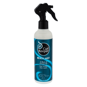 Curl Keeper Beach Mist Volume Texture Spray, 240ml, in a white bottle with a blue label and black trigger sprayer.