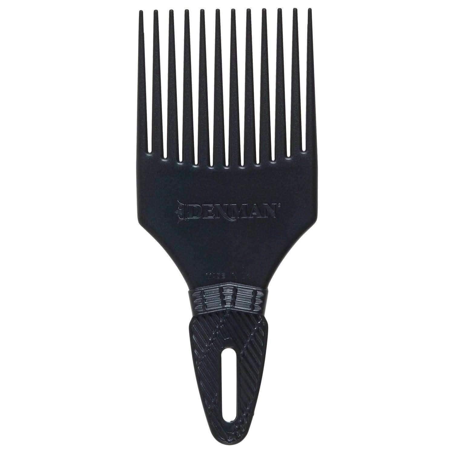 Black Denman D17 Volumizing Comb with 14 long, smooth teeth and a textured grip.