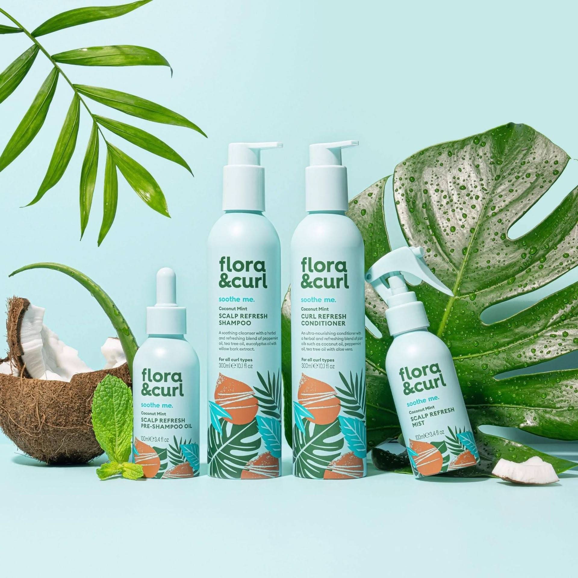 Flora & Curl Soothe Me Coconut Mint Scalp Refresh Pre-Shampoo Oil 100ml