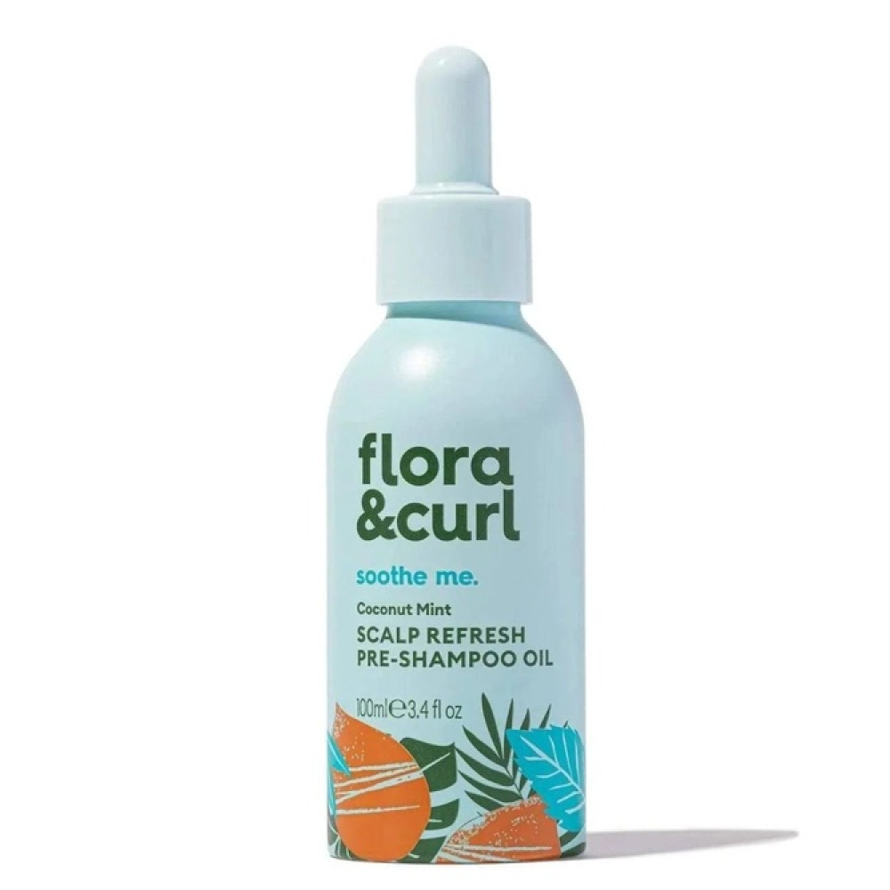 Flora & Curl Kokosnuss Minze Kopfhaut-Erfrischungs-Duo vor und nach dem Duschen