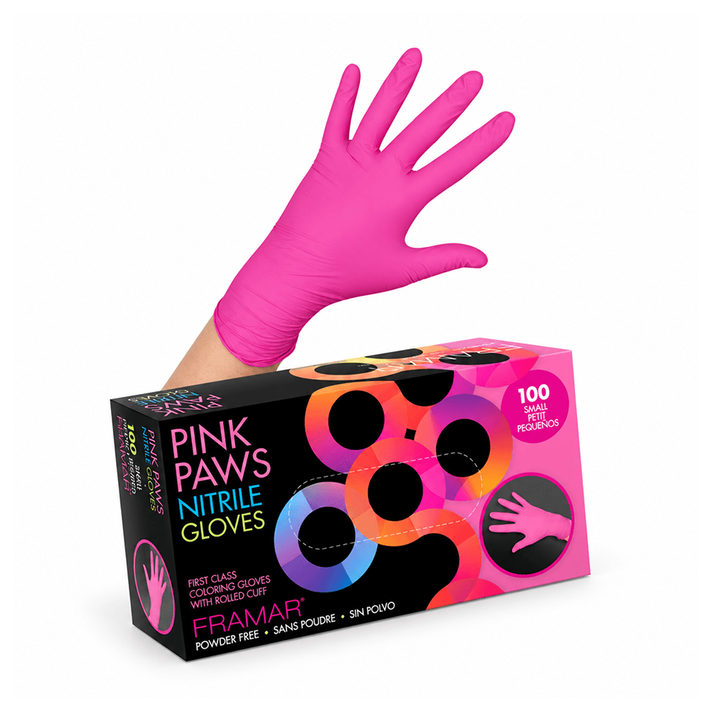 Framar Pink Paws Nitrilhandschuhe 100 Stück