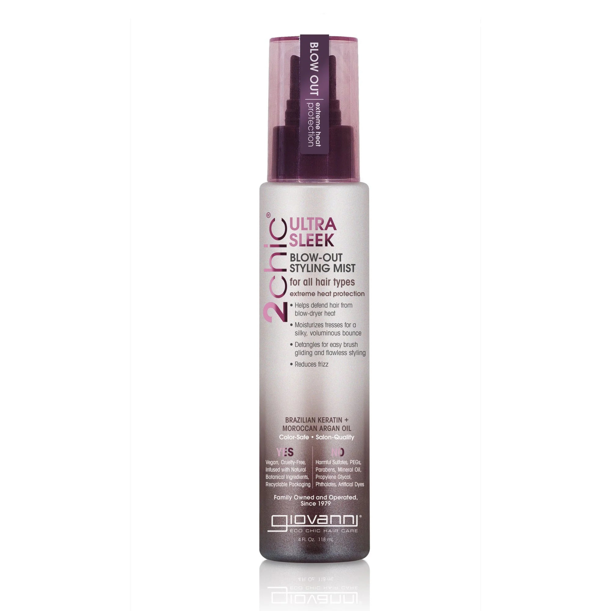 Giovanni 2Chic Brazilian Keratin & Moroccan Argan Oil Blow Spray 118ml