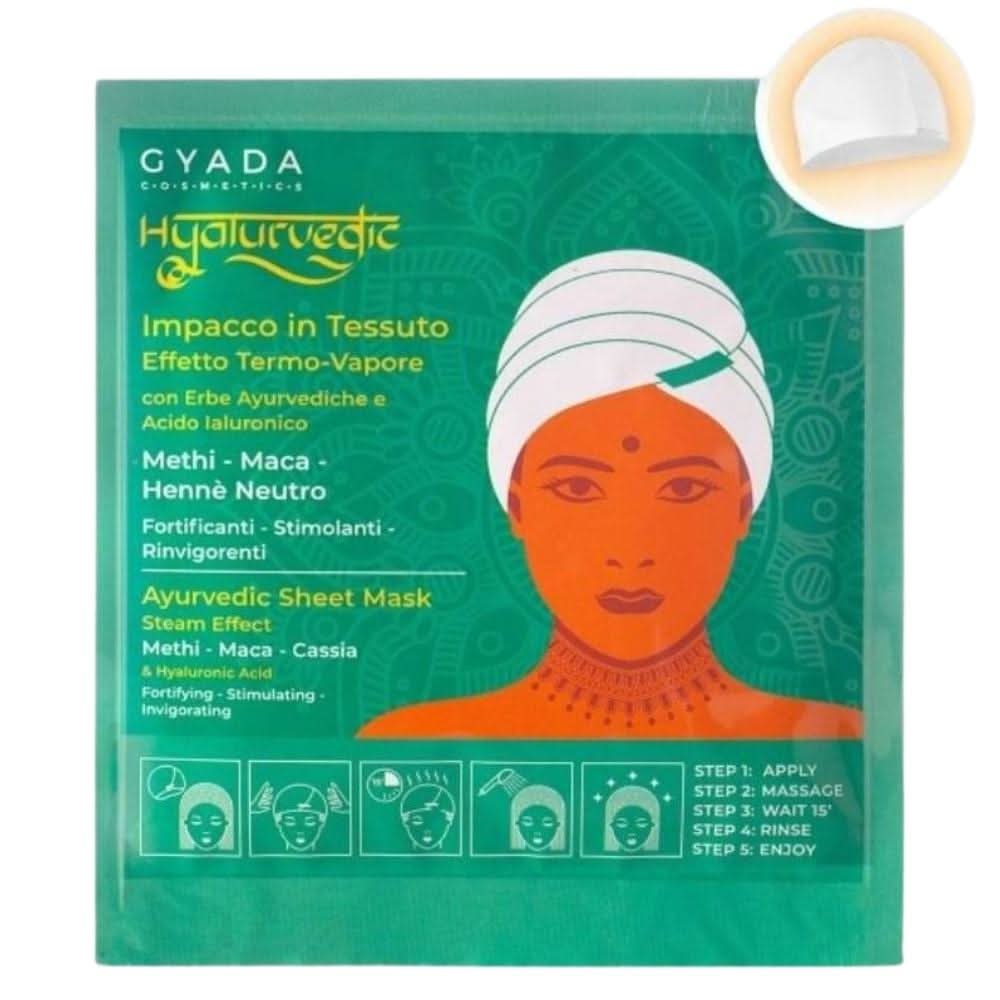 Gyada Hyalurvedic stärkender ayurvedischer Haarumwickler aus Stoff – Methi, Maca, Neutral Henna 60ml