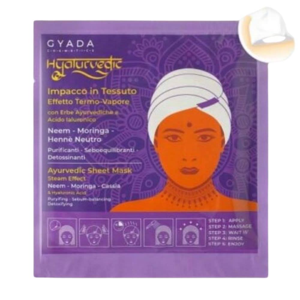 Gyada Hyalurvedic klärende ayurvedische Haartuch-Packung – Neem, Moringa, Neutral Henna 60ml