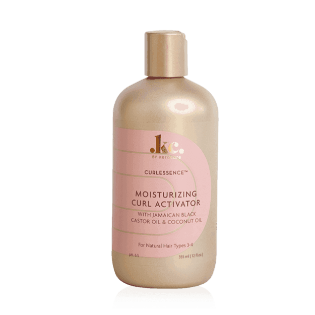 KeraCare Curlessence Moisturizing Curl Activator, a 355ml gold bottle with a pink label.