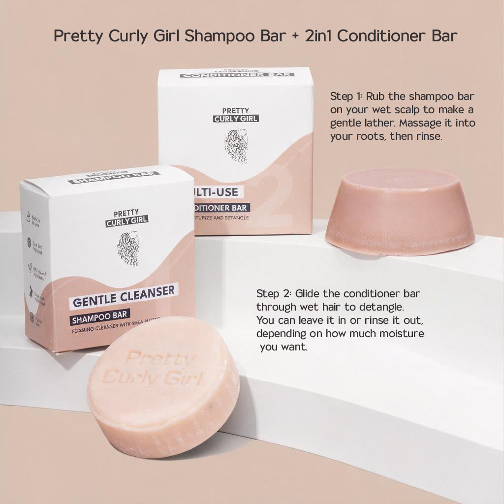 Pretty Curly Girl festes Shampoo + 2in1 Conditioner-Bar
