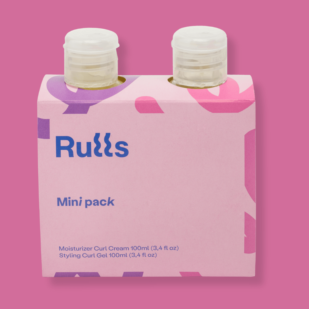 Rulls Gel+Cream Mini Pack: two white-capped bottles in a pink and purple branded box.