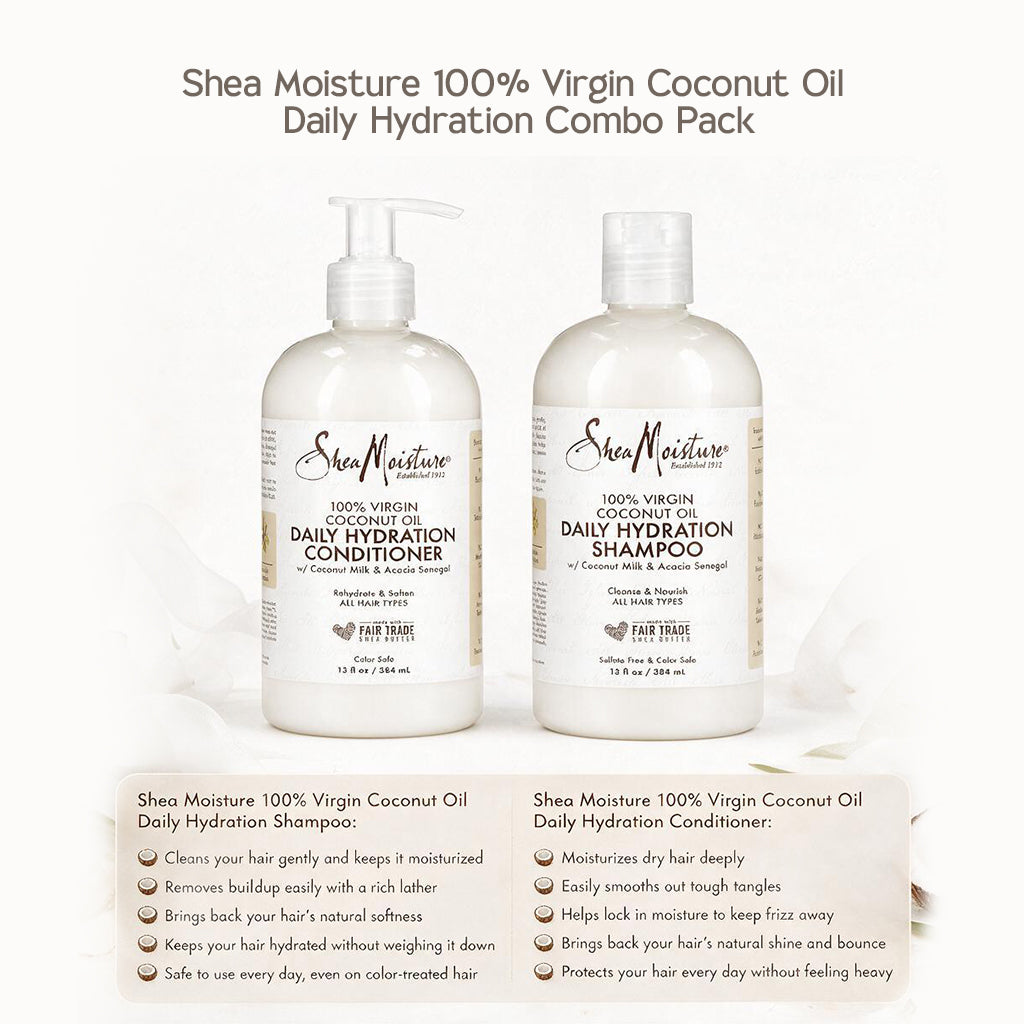 Shea Moisture 100% natives Kokosöl – tägliche Feuchtigkeitspflege Kombipackung