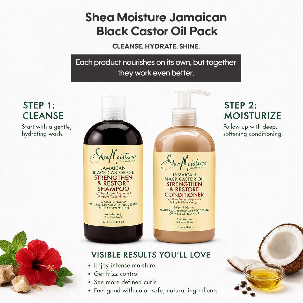 Shea Moisture Jamaikanisches Schwarzes Rizinusöl-Paket