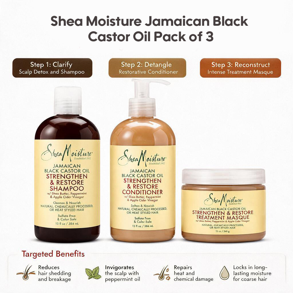 Shea Moisture Jamaican Black Castor Oil 3er-Pack