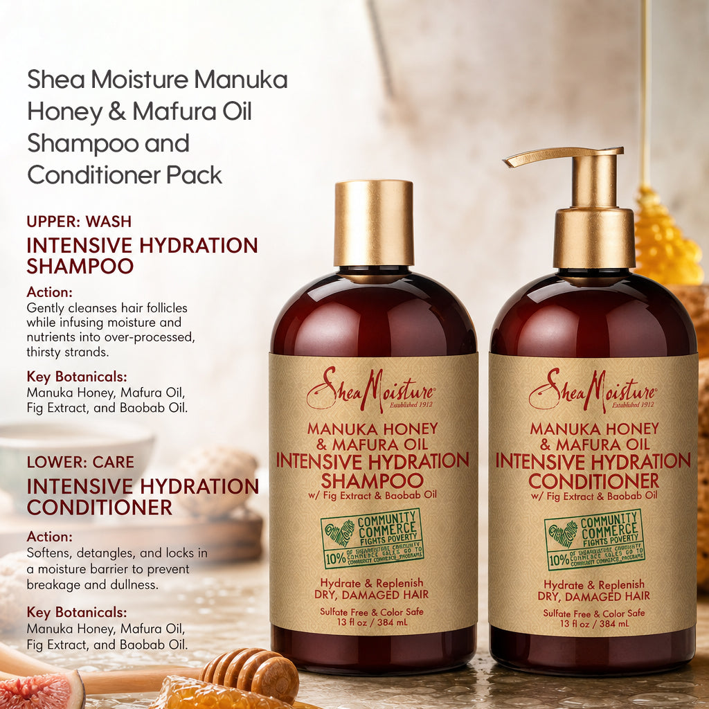 Shea Moisture Manuka Honey & Mafura Oil Shampoo und Spülung Pack