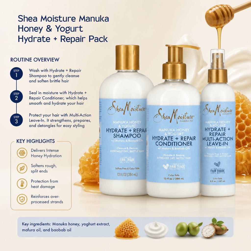 Shea Moisture Manuka Honig & Joghurt Hydratisieren + Reparieren Packung