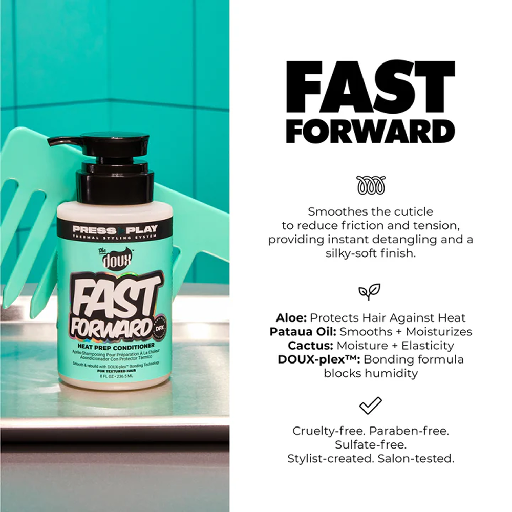 The Doux Press Play Fast Forward Heat Prep Conditioner 236ml