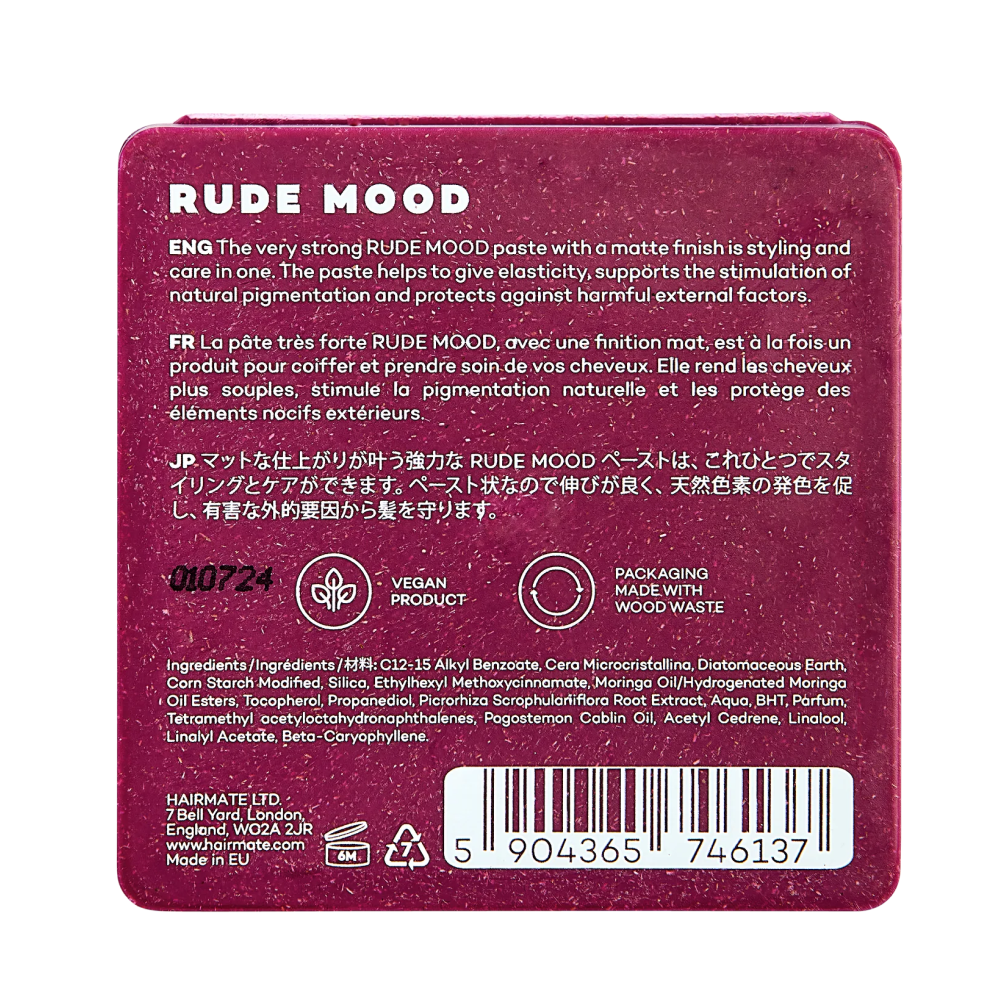 Hairmate Rude Mood Matte Finish Paste Mit Starkem Halt 75g
