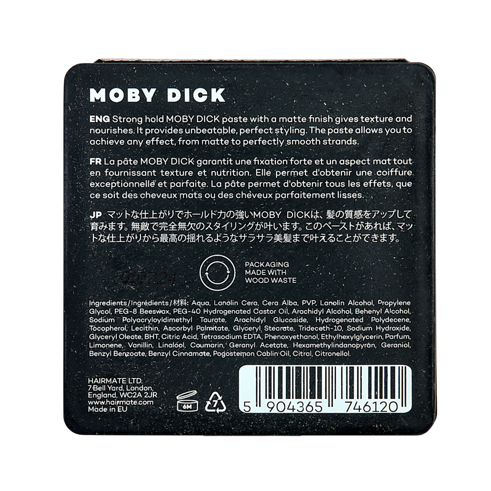Hairmate Moby Dick Eine stark fixierende Mattpaste für kurzes Haar 75g