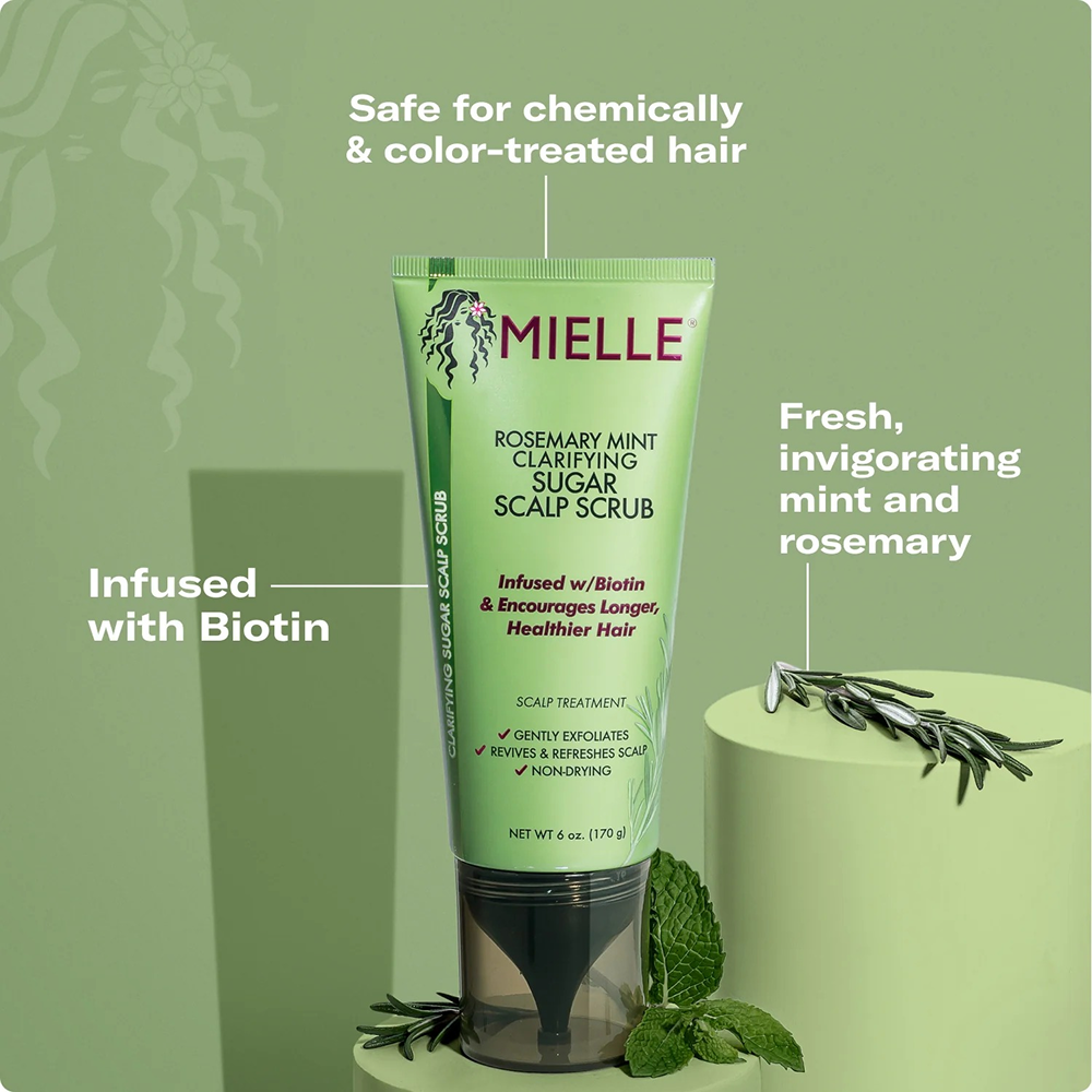 Mielle Rosemary Mint Strengthening Sugar Scalp Scrub 6oz-Scalp Scrub-Aladin Beauty