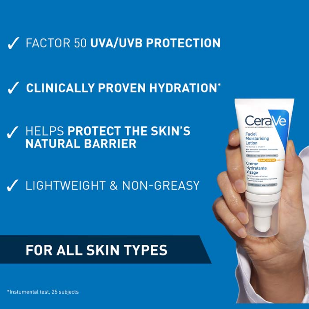 Cerave Gesichtsfeuchtigkeitspflege mit LSF 50 für trockene Haut 52ml