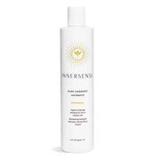 White Innersense Pure Harmony Hairbath bottle with gold sunburst logo and black text.
