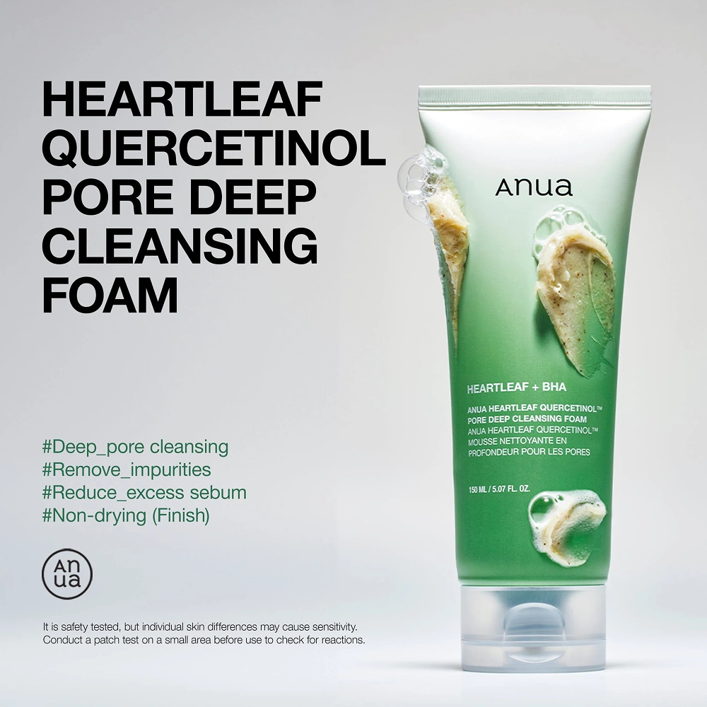 Anua Heartleaf Quercetinol Pore Deep Cleansing Foam 150ml-Face Wash-Aladin Beauty