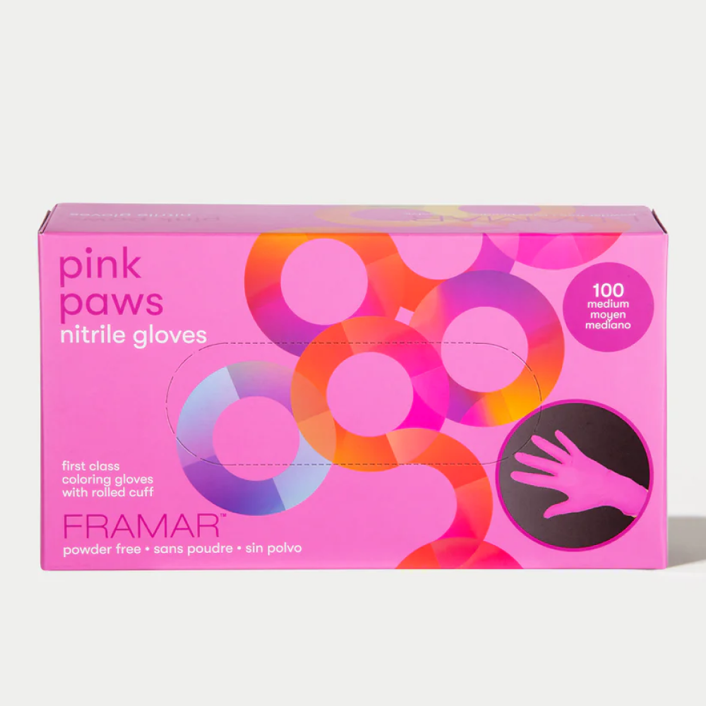 Framar Pink Paws Nitrilhandschuhe 100 Stück