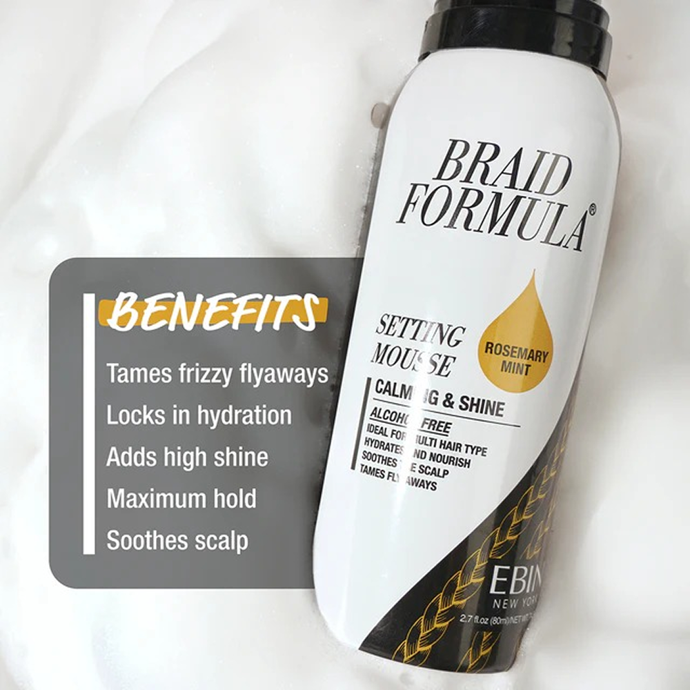 Ebin Braid Formula Setting Rosemary Mint Mousse 12oz-Styling Mousse-Aladin Beauty