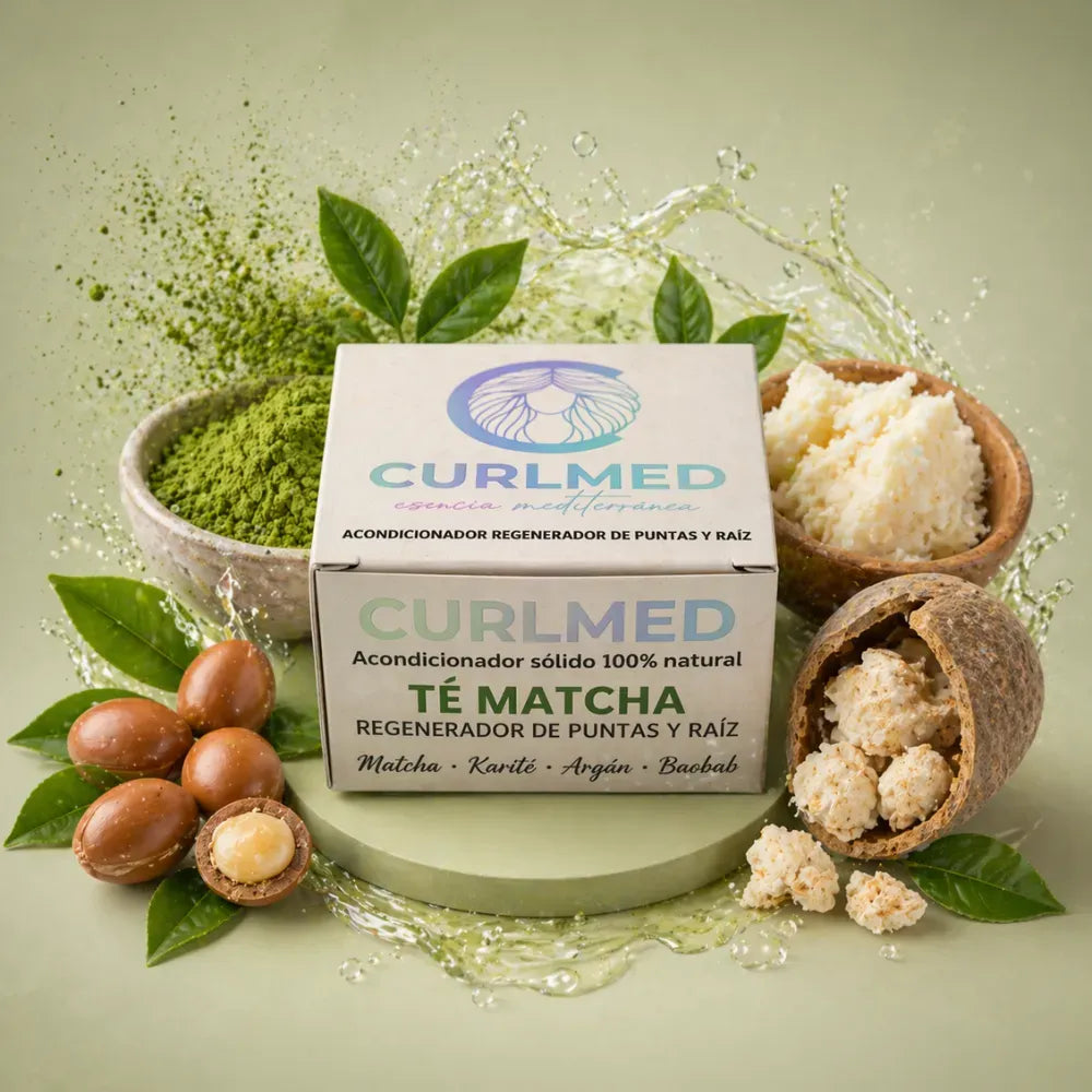 CurlMed Festes Shampoo Sprödes Haar Matcha Tee 80g