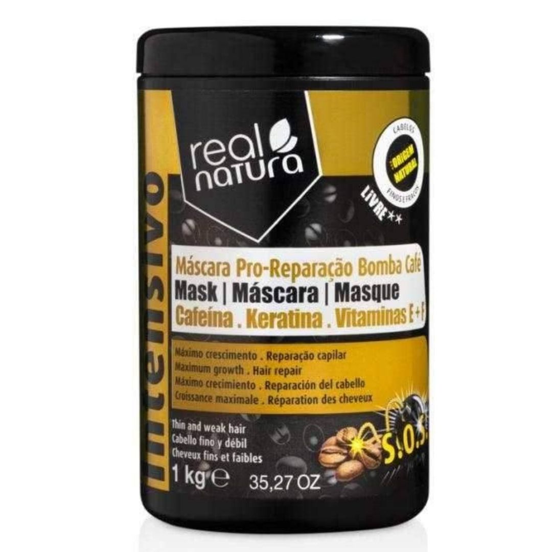 Real Natura Pro-Reparaçáo Bomba Cafe Mascarilla 1kg - Aladin Beauty
